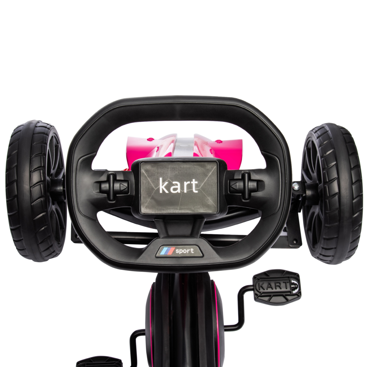 Children Pedal Go Kart with Adjustable Seat, Handbrake - Pink