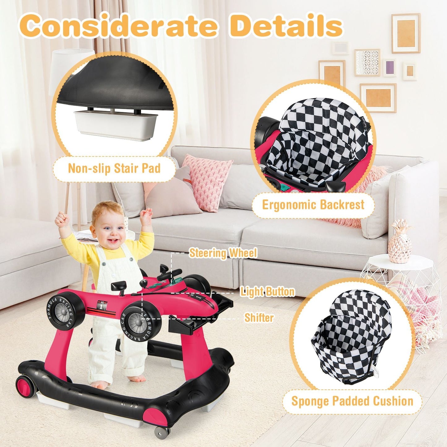 Versatile 4-In-1 Baby Push Walker