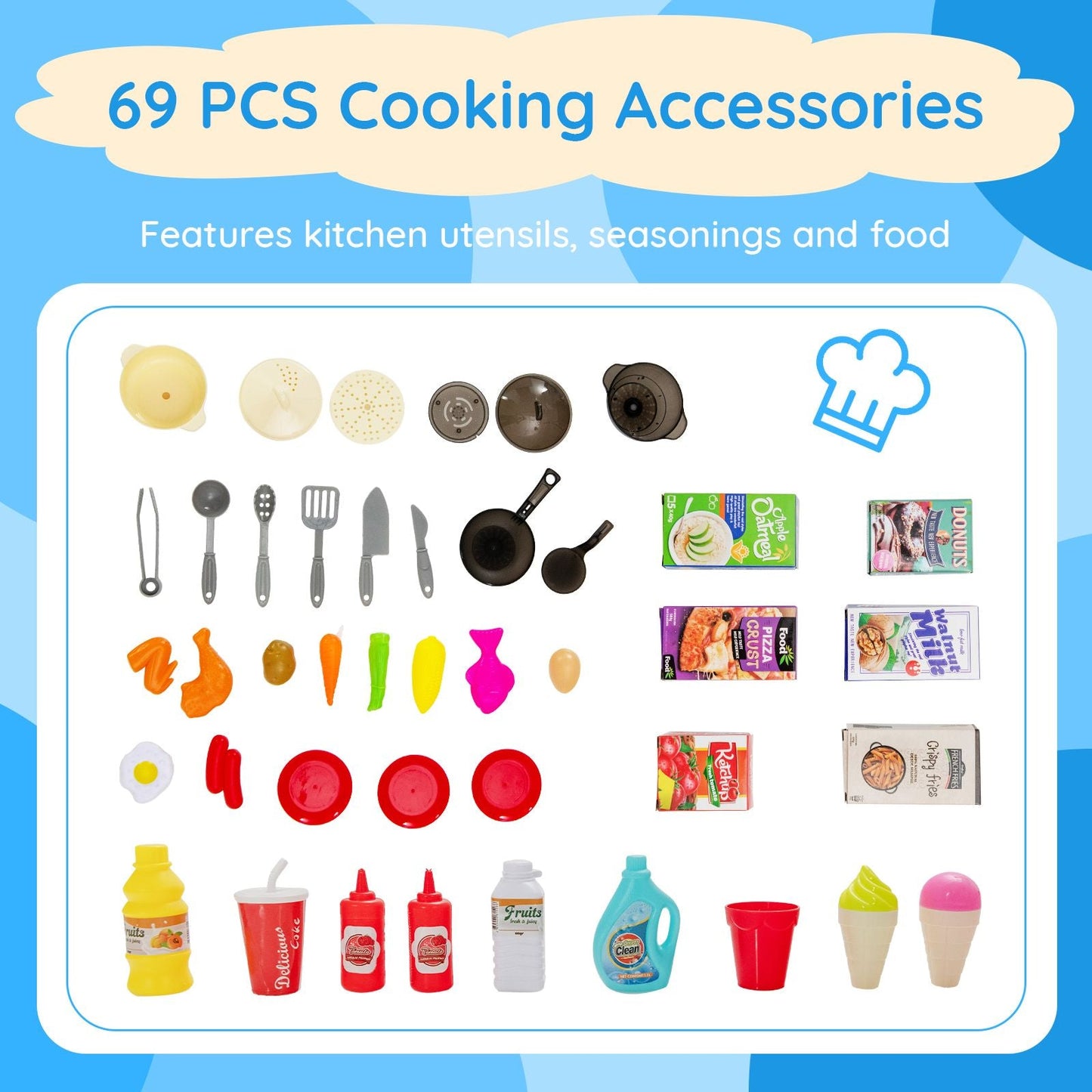Ultimate 69-Piece Kids Kitchen Playset