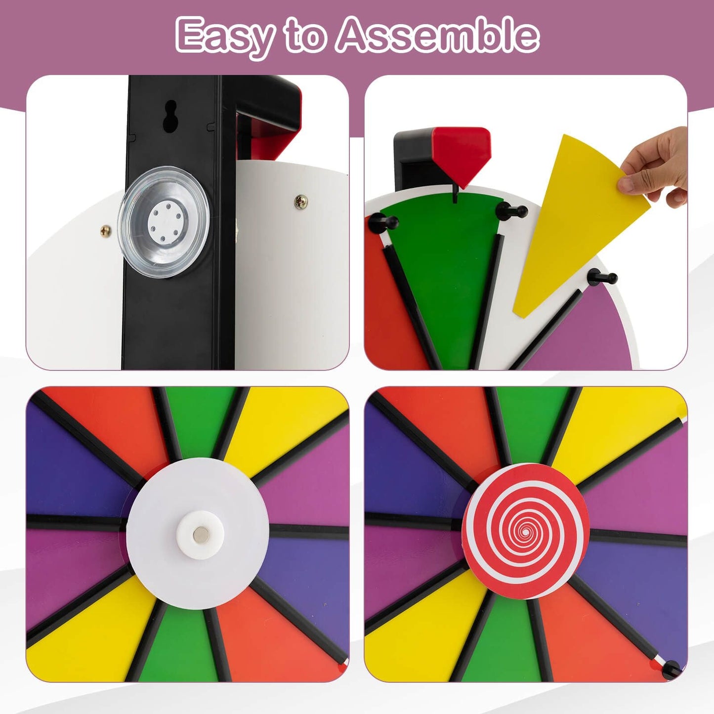38 Cm Spinning Wheel Wall Mounted with Fixing Suction Cups