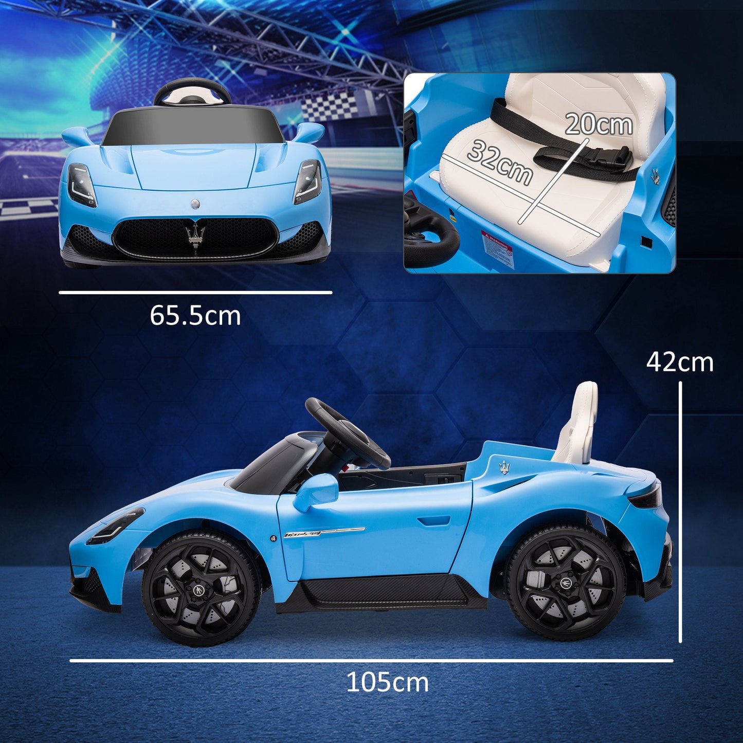 AIYAPLAY Maserati MC20 Licensed 12V Kids Ride on Car w/ Remote