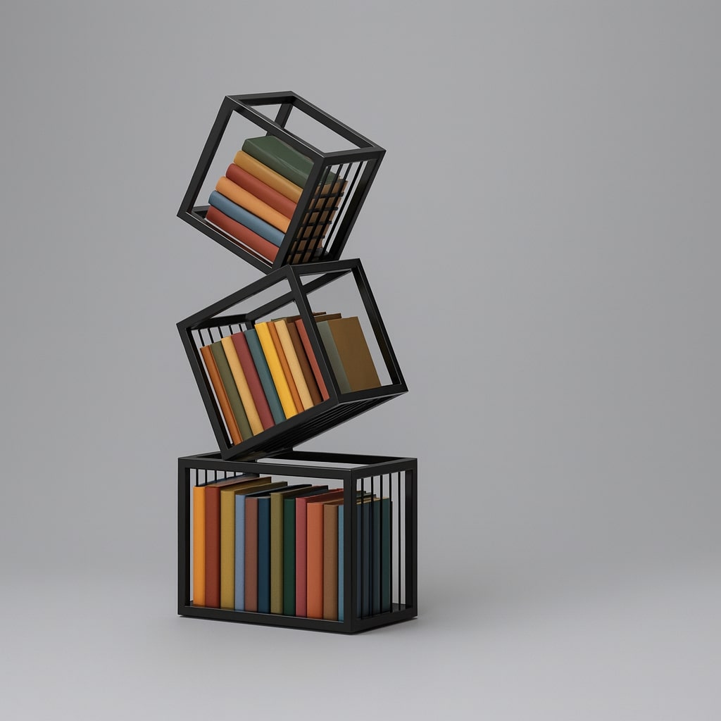Rotating Cube Bookshelf