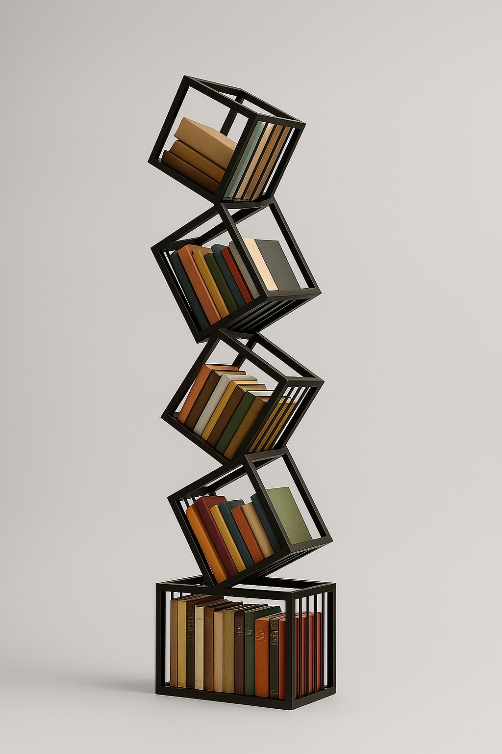 Rotating Cube Bookshelf