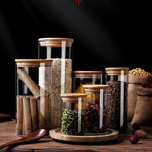 Clear Glass Storage Containers With Airtight Lids - 750ml