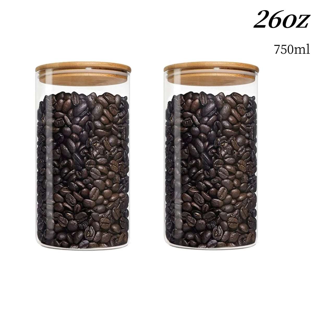 Clear Glass Storage Containers With Airtight Lids - 750ml