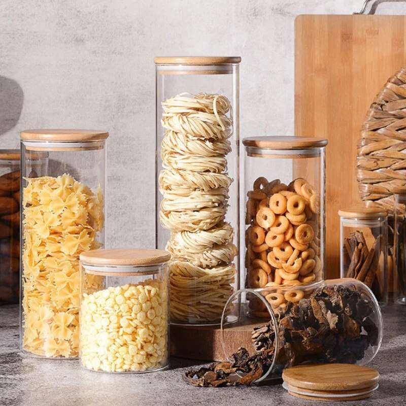 Clear Glass Storage Containers With Airtight Lids - 750ml