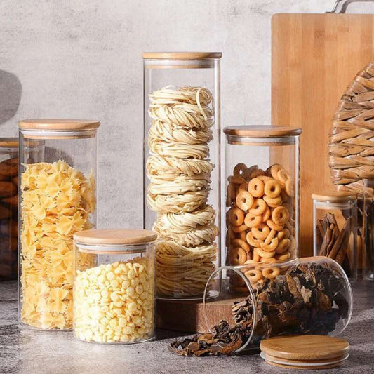 Clear Glass Storage Containers With Airtight Lids - 750ml