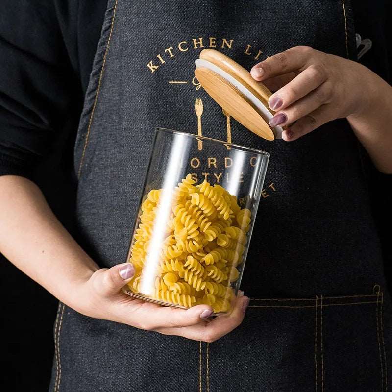 Clear Glass Storage Containers With Airtight Lids - 750ml