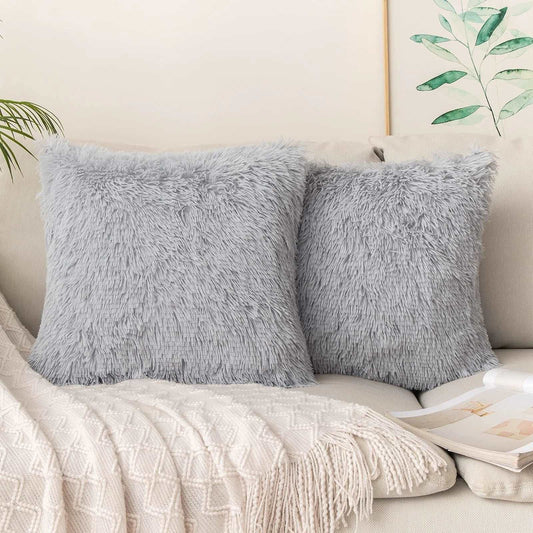 Cuddly Plush Faux Fur Soft Cushion Cover - 4 Colours