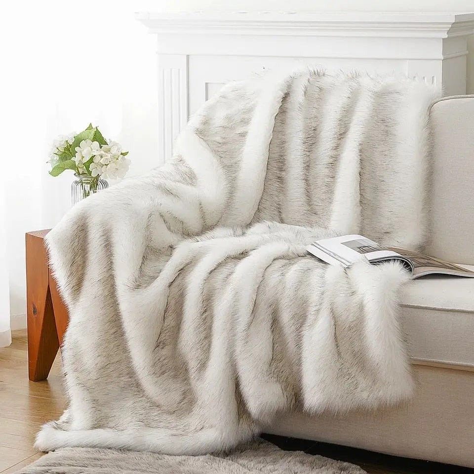 Double Layer Arctic Luxury Faux Fox Fur Throw - 4 Colours