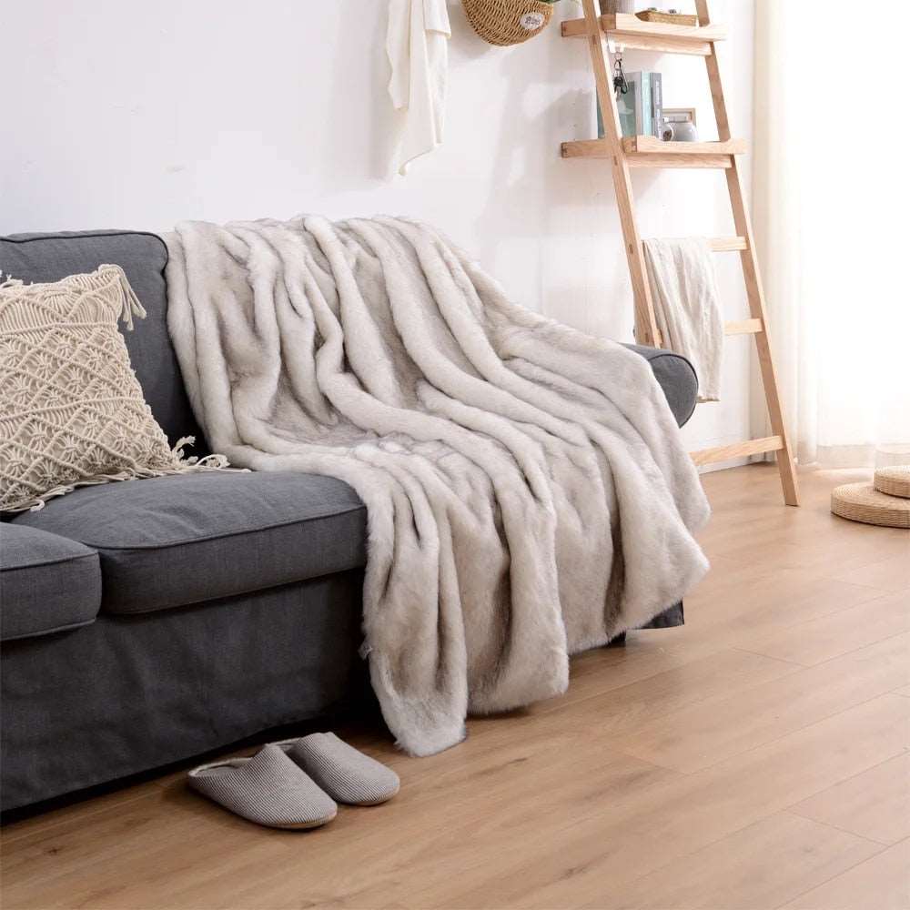 Double Layer Arctic Luxury Faux Fox Fur Throw - 4 Colours