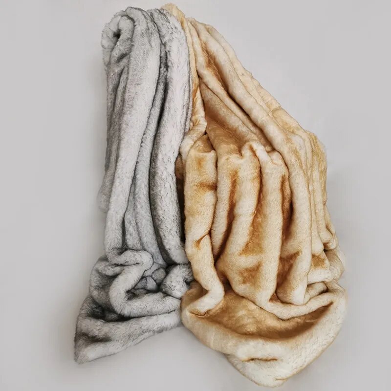 Double Layer Arctic Luxury Faux Fox Fur Throw - 4 Colours