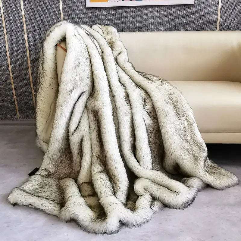 Double Layer Arctic Luxury Faux Fox Fur Throw - 4 Colours