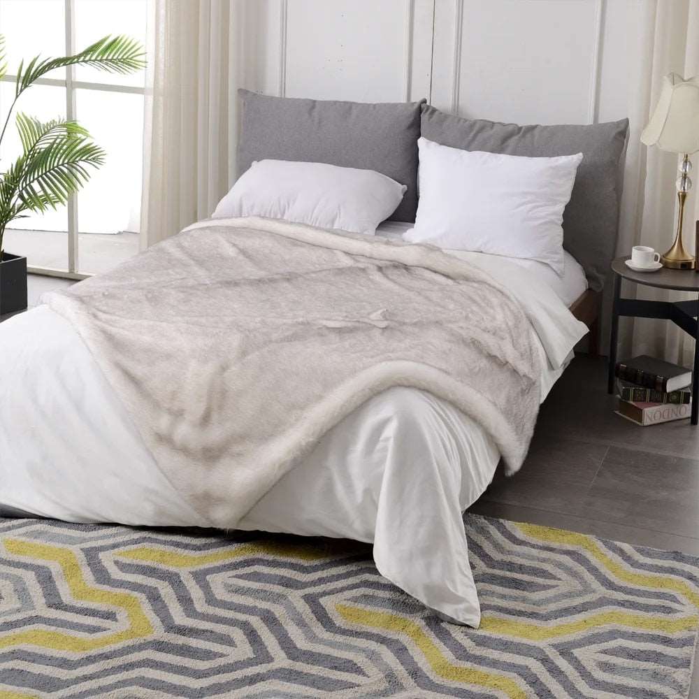 Double Layer Arctic Luxury Faux Fox Fur Throw - 4 Colours