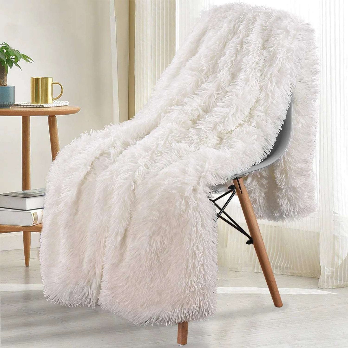 Double Layer Cuddly Plush Faux Sherpa Soft Fur Throw - 5 Colours