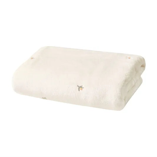 Embroidered White Fleece Baby Winter Throw Blanket - 4 Styles