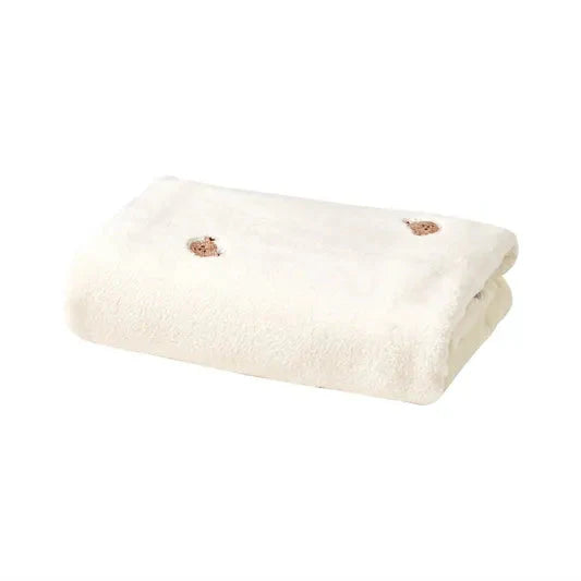 Embroidered White Fleece Baby Winter Throw Blanket - 4 Styles