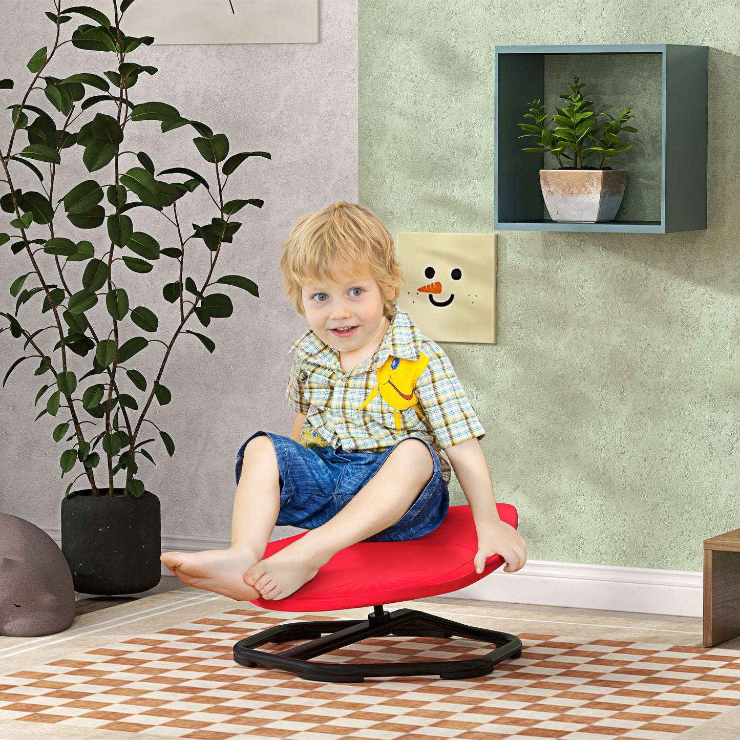AIYAPLAY Spinning Sensory Chair for Autism - Red