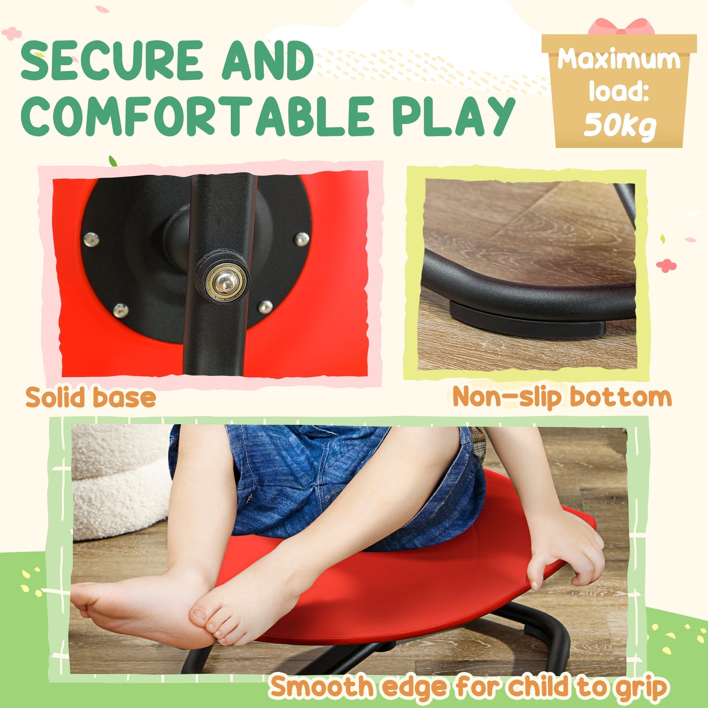 AIYAPLAY Spinning Sensory Chair for Autism - Red