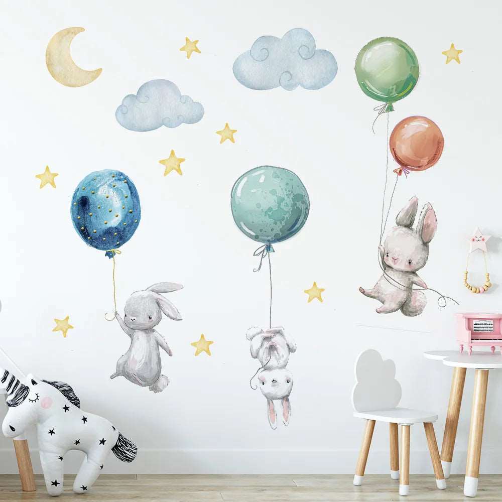Flying Rabbits Wall Stickers: A Whimsical Wonderland