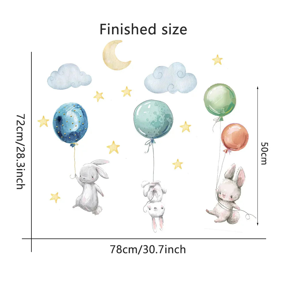 Flying Rabbits Wall Stickers: A Whimsical Wonderland