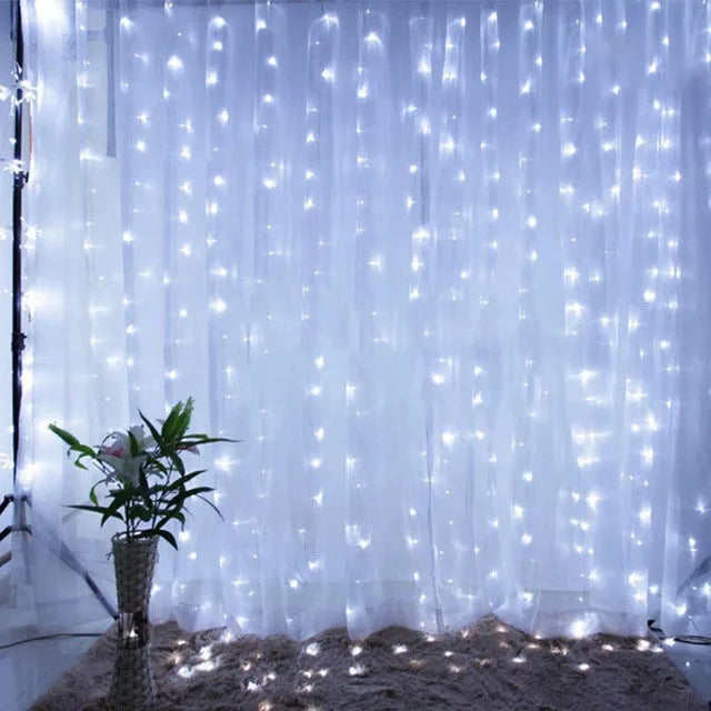 Christmas Curtain String Lights – Merry Christmas LED Garland for Home Holiday Decoration & New Year Party