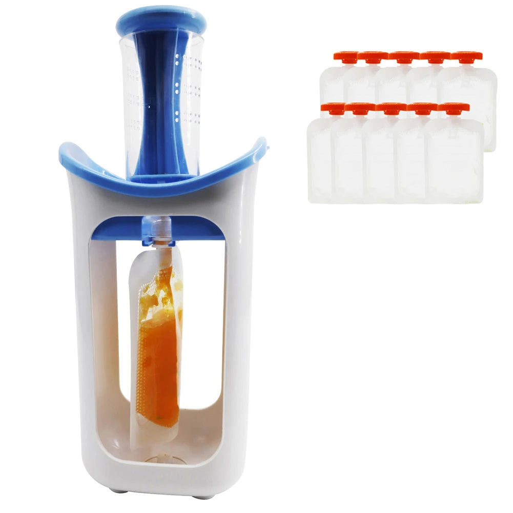 Reusable Kids Food Pouches – Children’s Fruit Puree Squeezer & Juice Storage Bags for Home Feeding