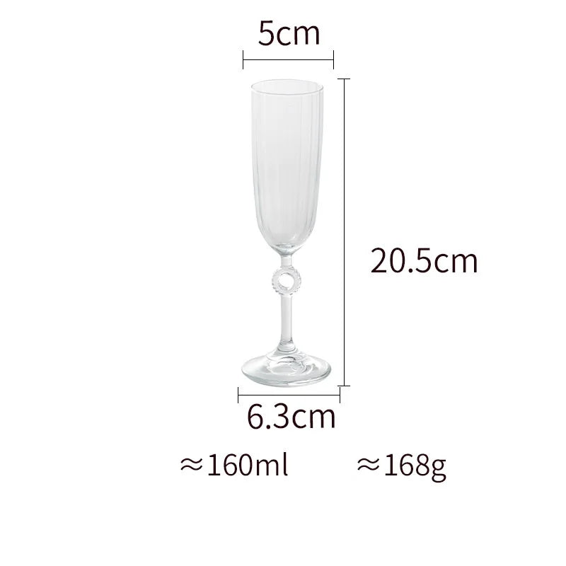 Elegant Nordic Ripple Champagne & Wine Glasses