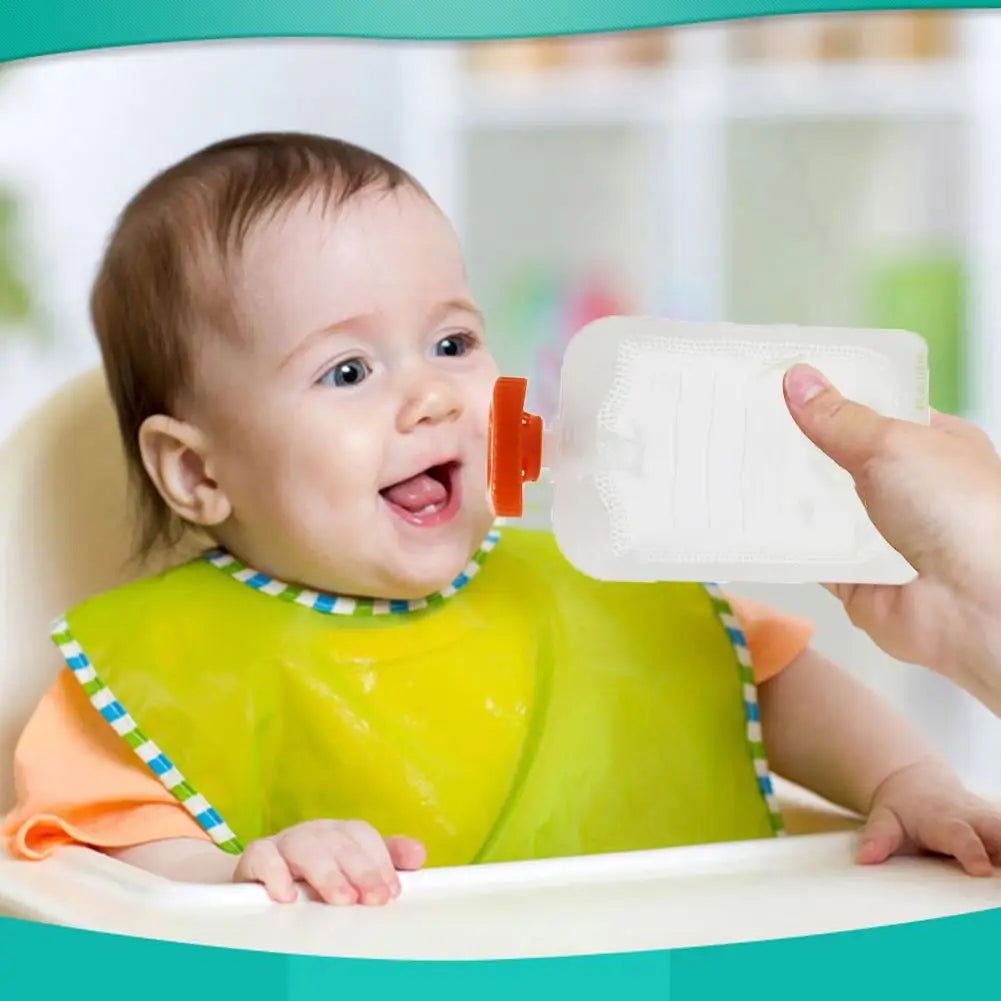 Reusable Kids Food Pouches – Children’s Fruit Puree Squeezer & Juice Storage Bags for Home Feeding