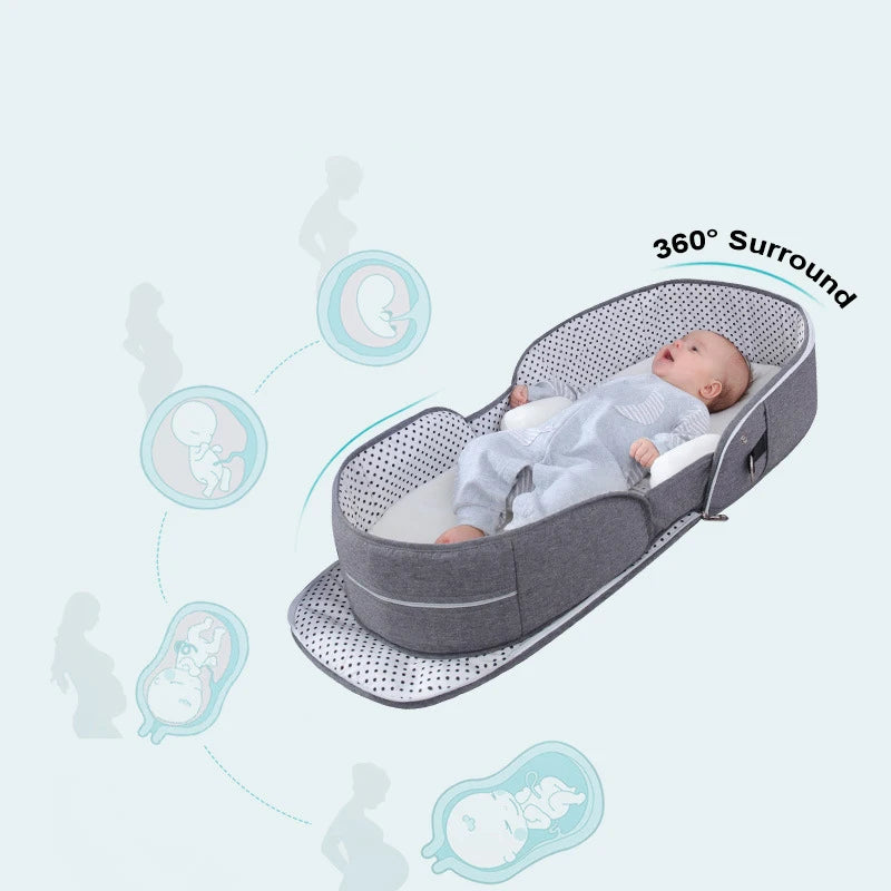 Portable Baby Bed with Mosquito Net – Travel Crib & Sleeping Nest for Newborns