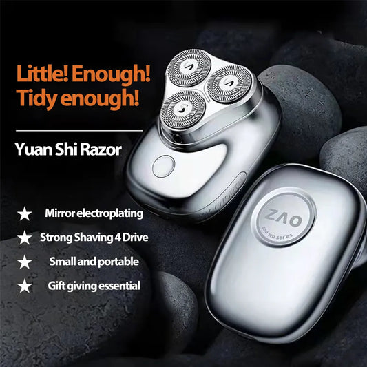 3 Blades Heads Mini Electric Shaver Painless Pocket Razor Skyworth Yuanshi