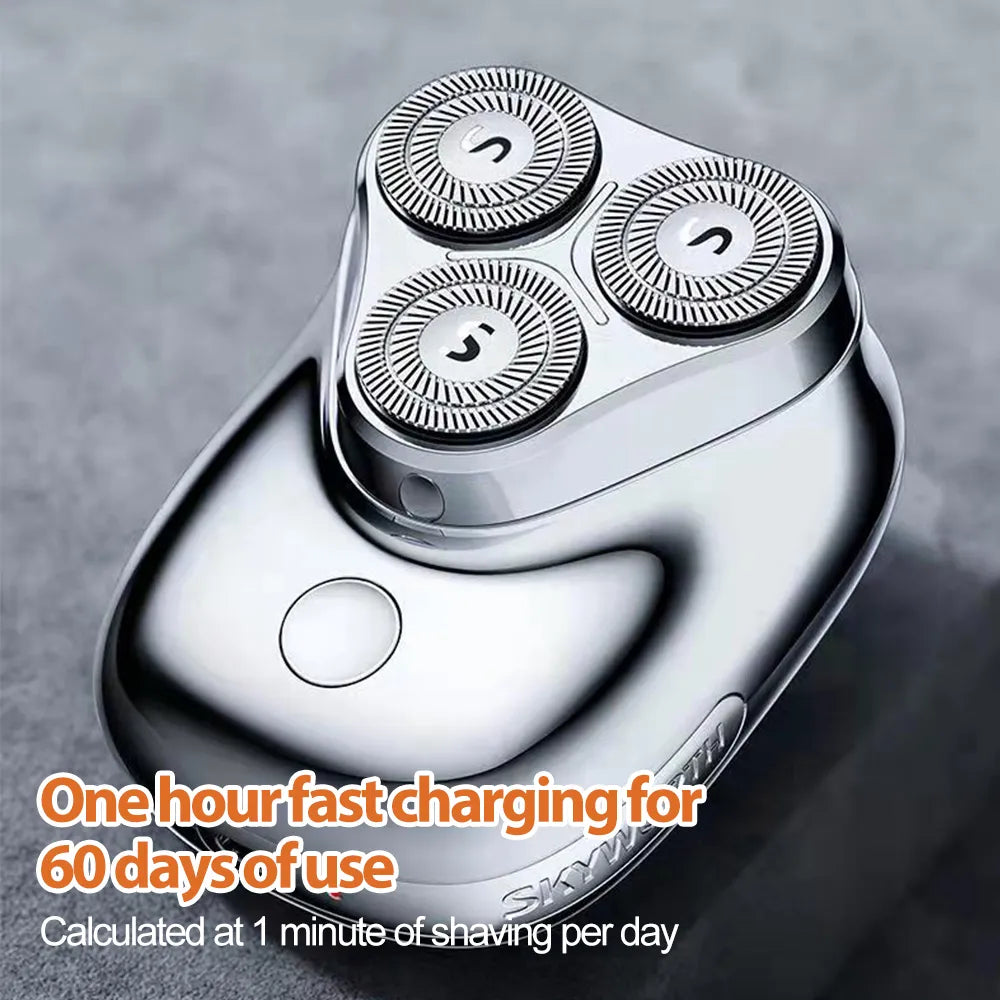 3 Blades Heads Mini Electric Shaver Painless Pocket Razor Skyworth Yuanshi
