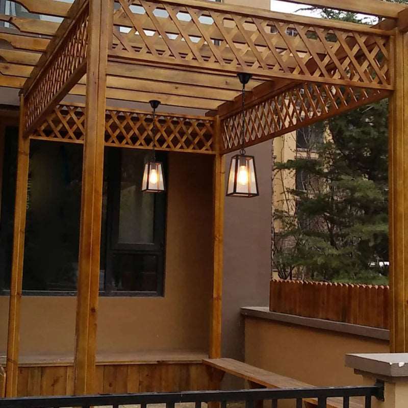 Modern Industrial Indoor & Outdoor Hanging Pendant Light in Black