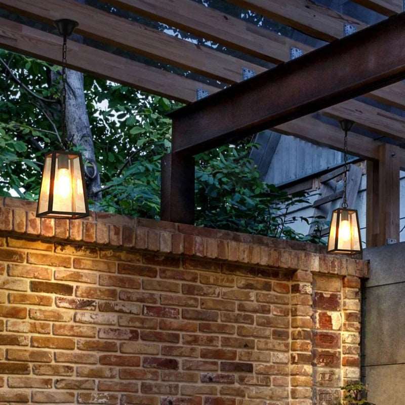 Modern Industrial Indoor & Outdoor Hanging Pendant Light in Black