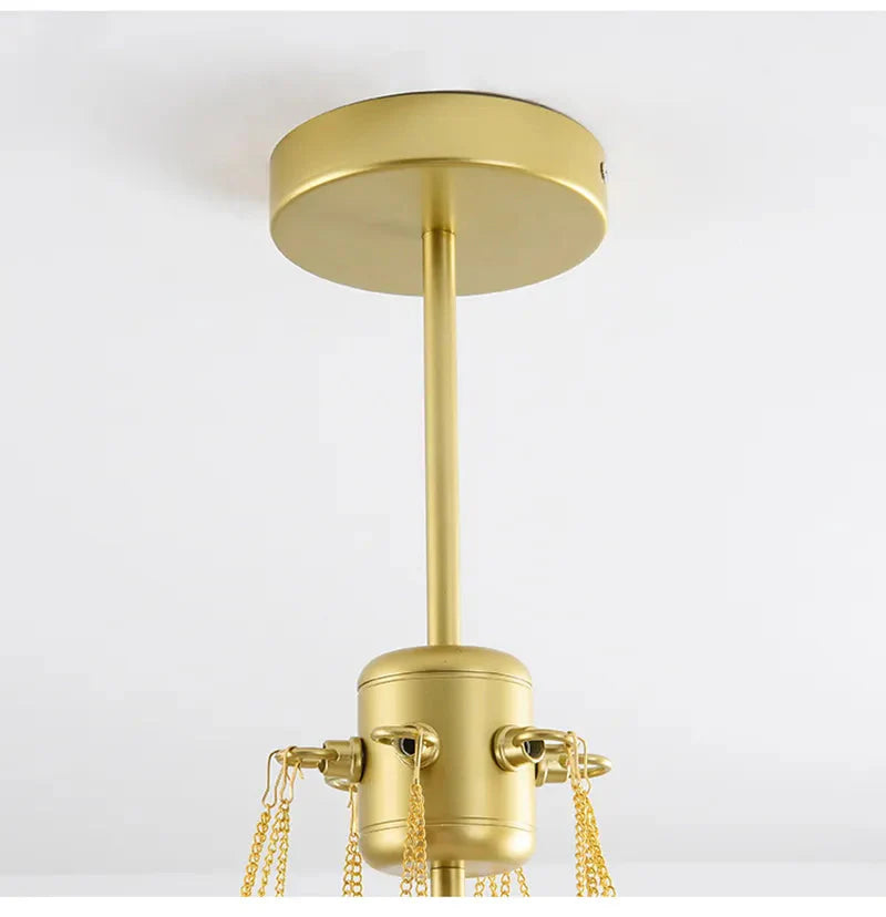 Modern LED Frosted Bubble Cloud Glass Chandelier - Gold & Black
