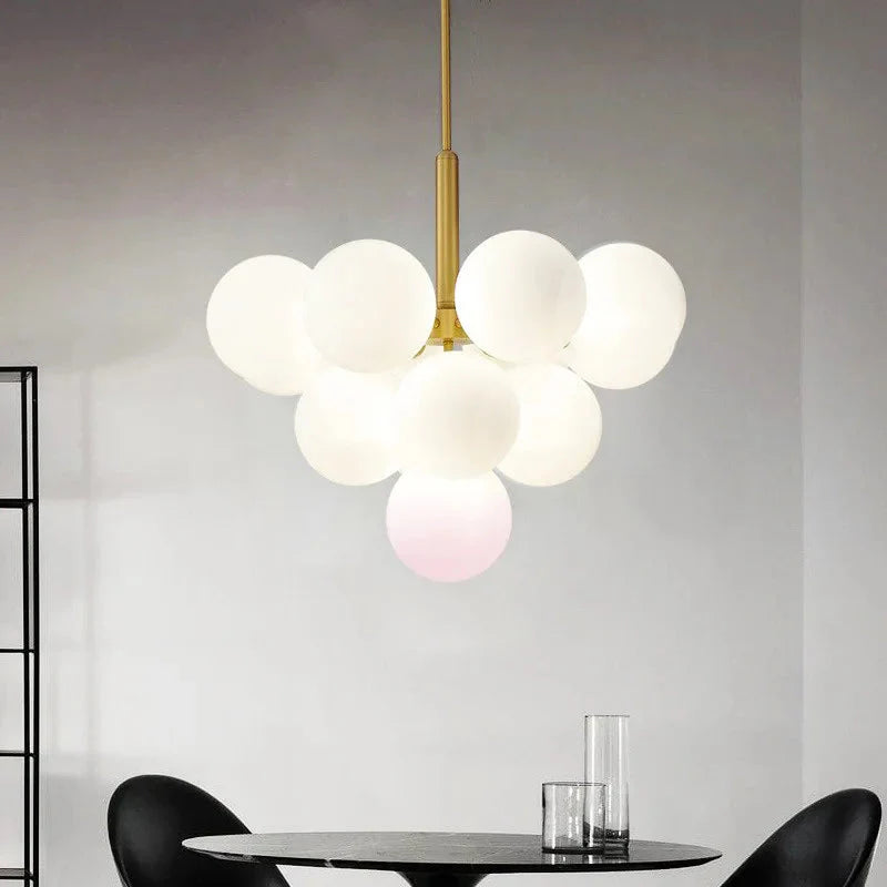 Modern Luxury Glass Ball LED Pendant Chandelier - Gold, Silver & Black