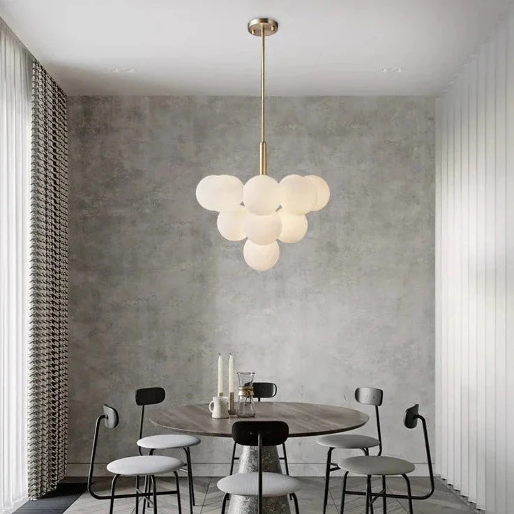 Modern Luxury Glass Ball LED Pendant Chandelier - Gold, Silver & Black
