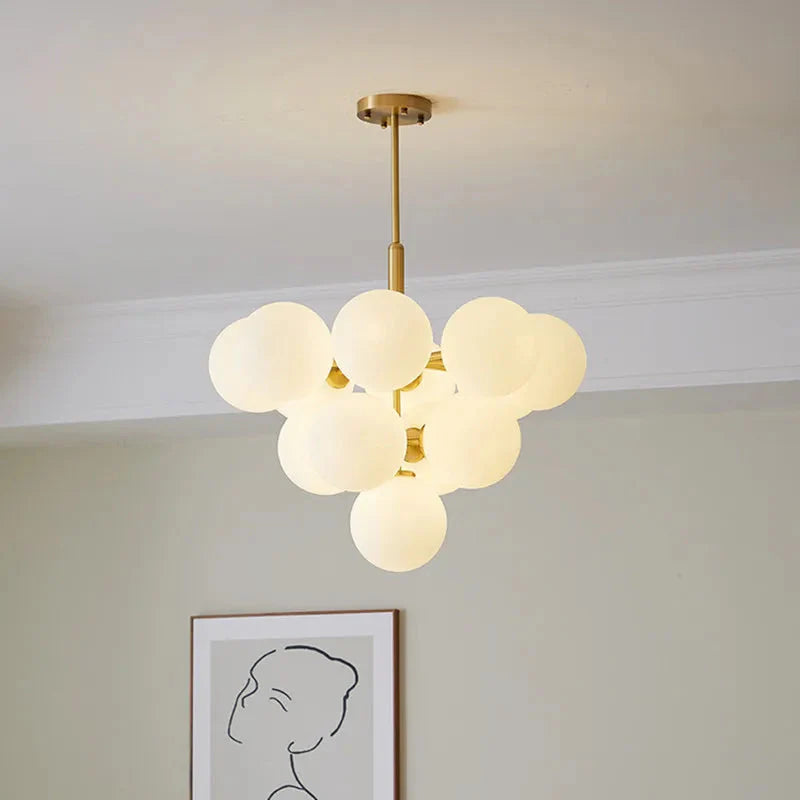 Modern Luxury Glass Ball LED Pendant Chandelier - Gold, Silver & Black