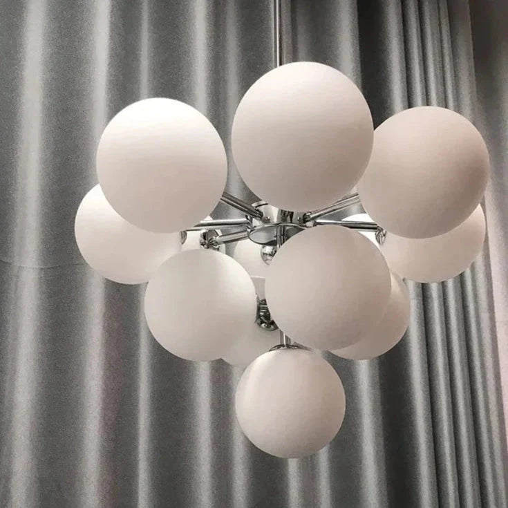 Modern Luxury Glass Ball LED Pendant Chandelier - Gold, Silver & Black