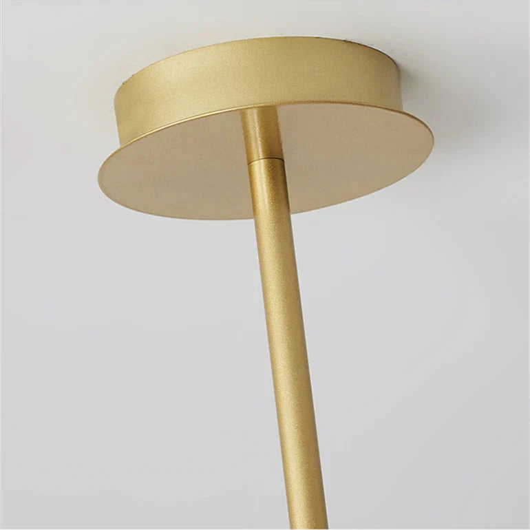 Modern Scandi Opal LED Glass Sphere Pendant Chandelier - Gold & Black