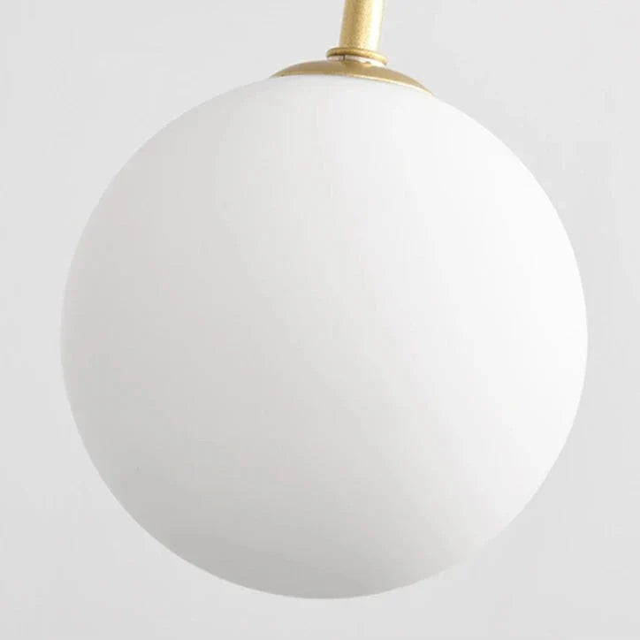 Modern Scandi Opal LED Glass Sphere Pendant Chandelier - Gold & Black