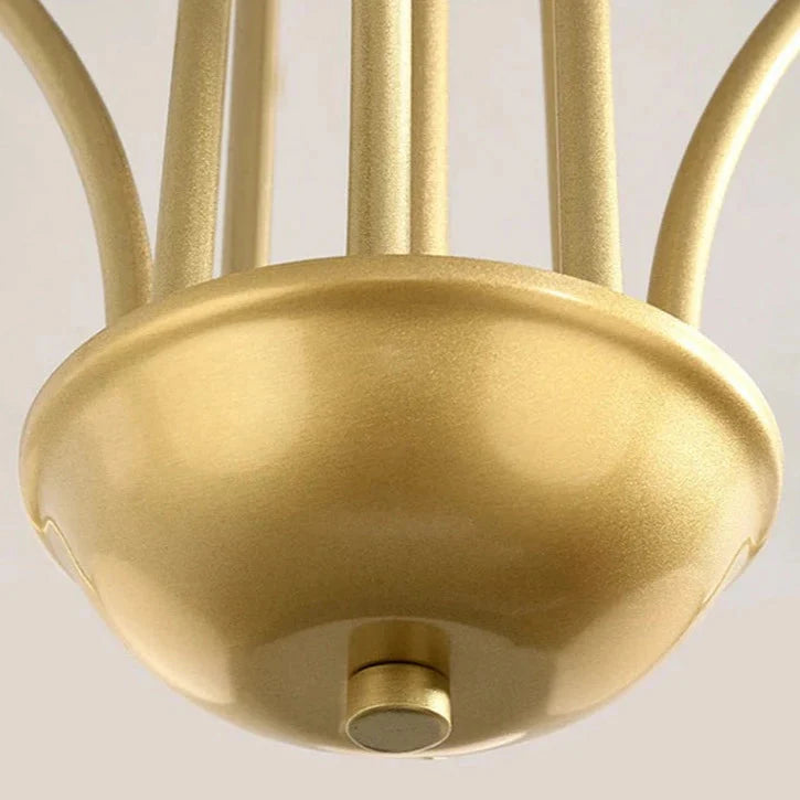 Modern Scandi Opal LED Glass Sphere Pendant Chandelier - Gold & Black