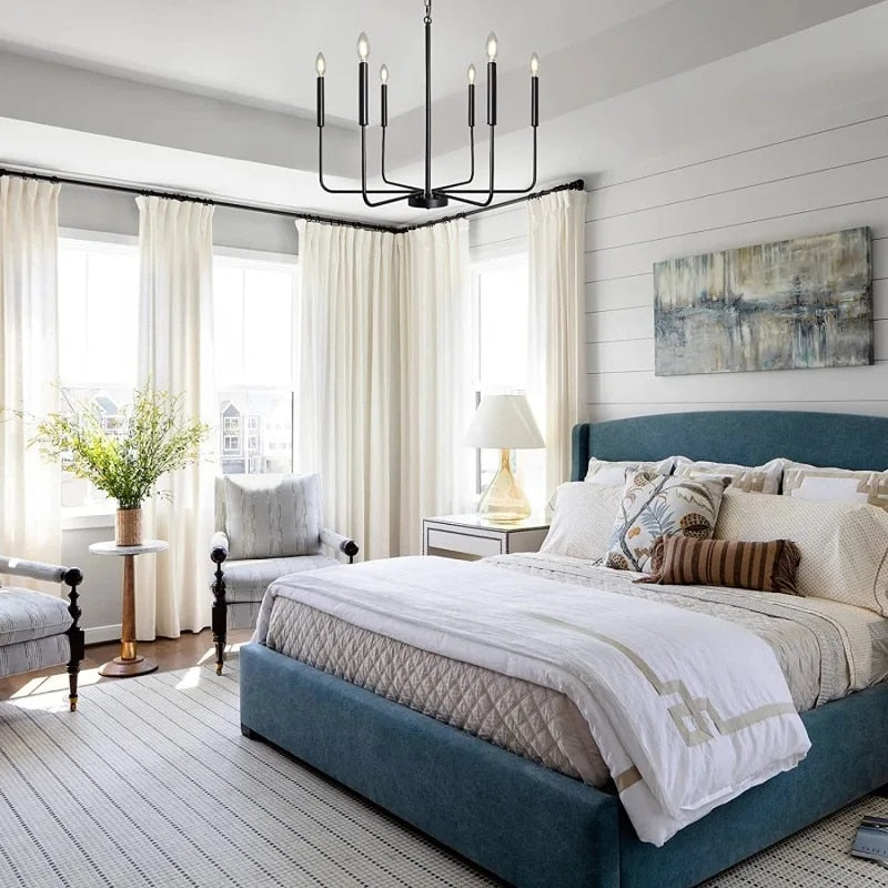 Modern Scandinavian Farmhouse Pendant Chandelier 6 & 8-Light - 2 Colours