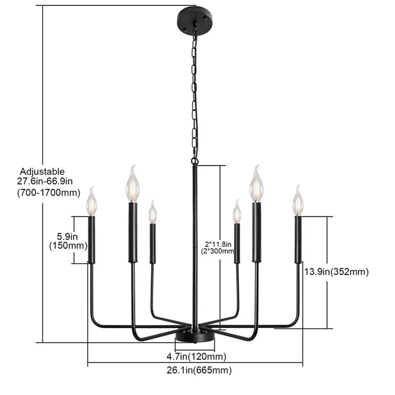 Modern Scandinavian Farmhouse Pendant Chandelier 6 & 8-Light - 2 Colours