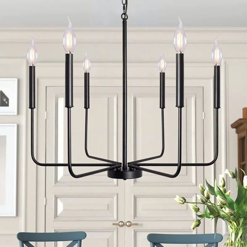 Modern Scandinavian Farmhouse Pendant Chandelier 6 & 8-Light - 2 Colours