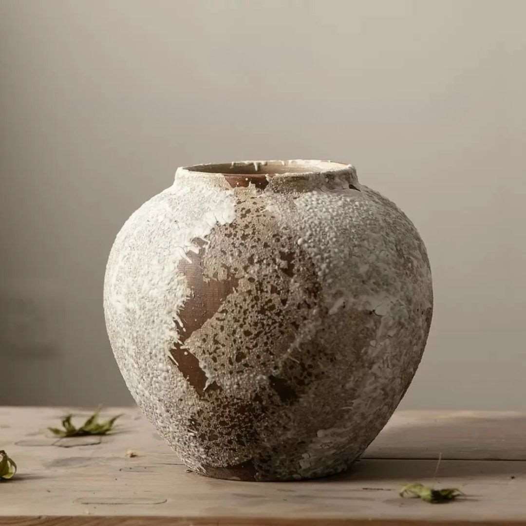 Mottled Retro Wabi-Sabi Inspired Ceramic Vase - 2 Sizes