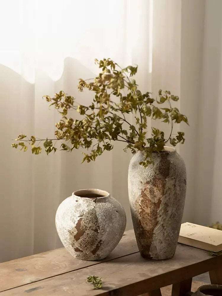 Mottled Retro Wabi-Sabi Inspired Ceramic Vase - 2 Sizes