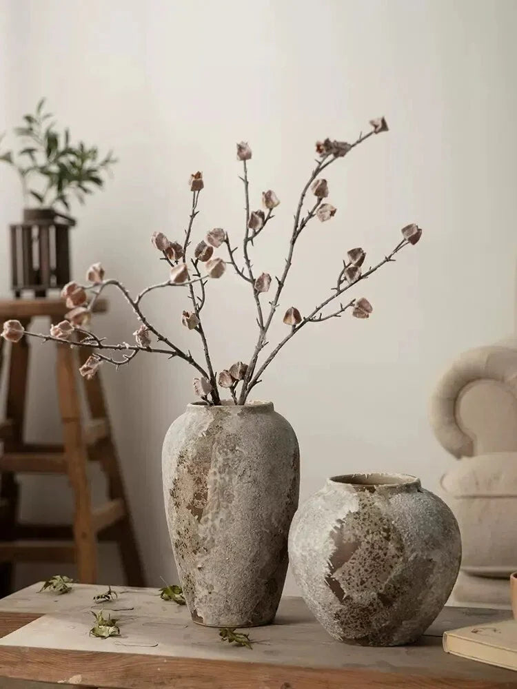 Mottled Retro Wabi-Sabi Inspired Ceramic Vase - 2 Sizes