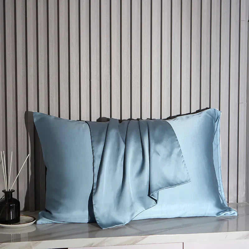 Natural 100% Mulberry Silk Pillowcase - White, Khaki, Silver, Grey & Blue