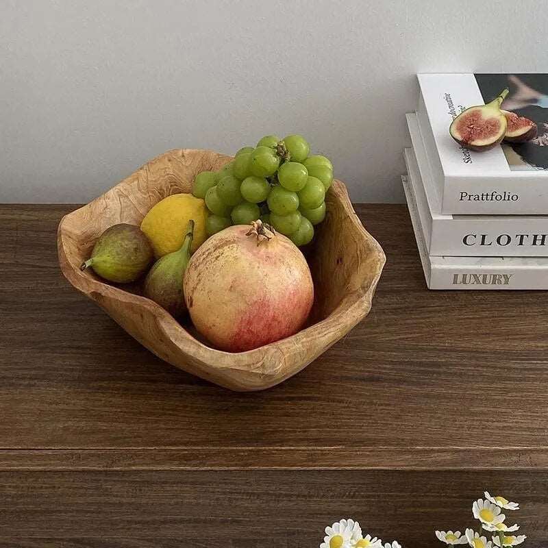 Natural Solid Wood Fruit Bowls - 2 Sizes